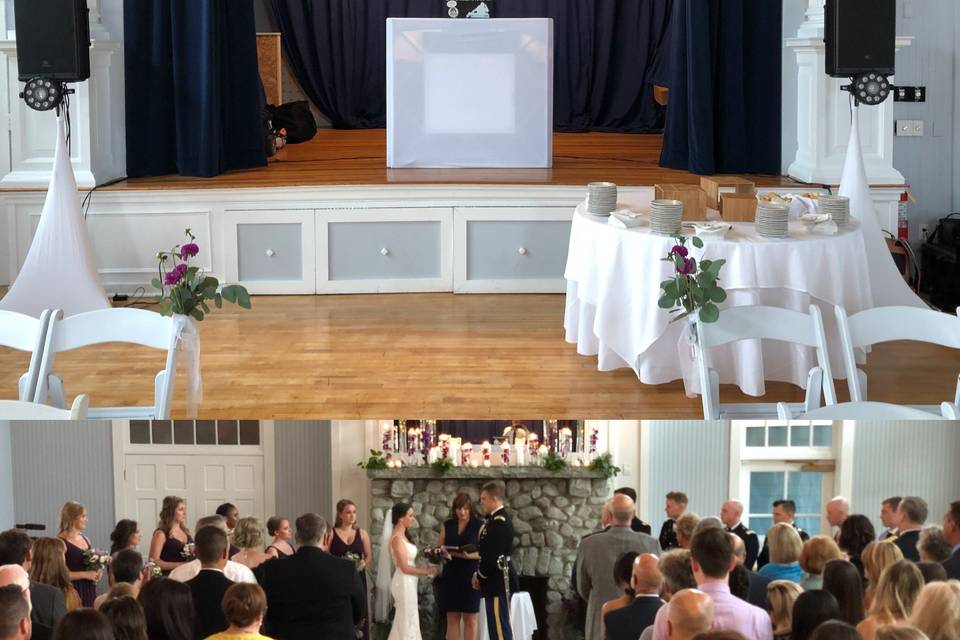 Wedding set up and ceremony