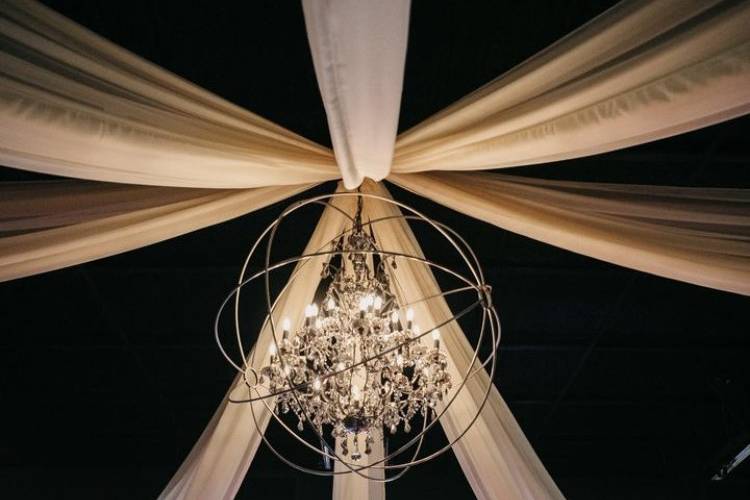 Chandelier and drapery work