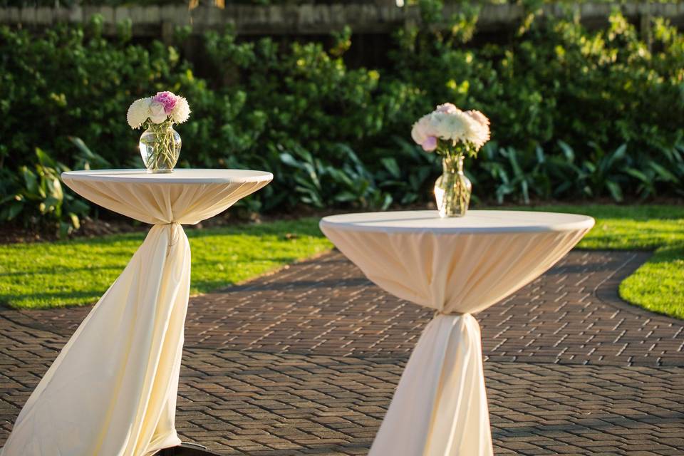 Bar table with centerpiece