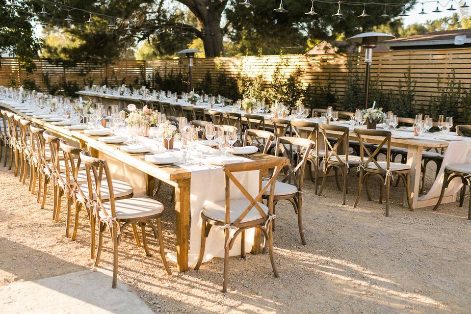 Vineyard Tables and chairs