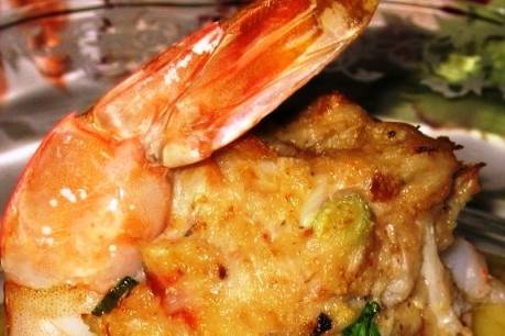 Jumbo shrimp stuffed with lump crabmeat