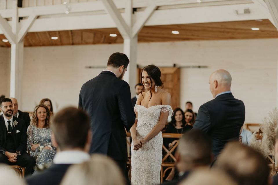 A unique indoor ceremony setup