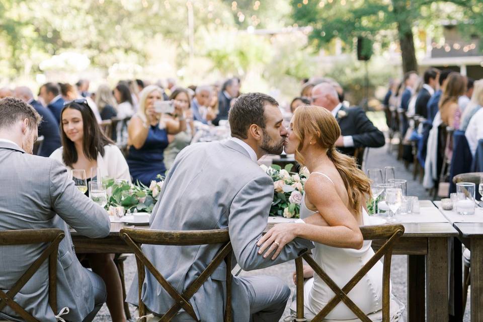 Kiss at reception