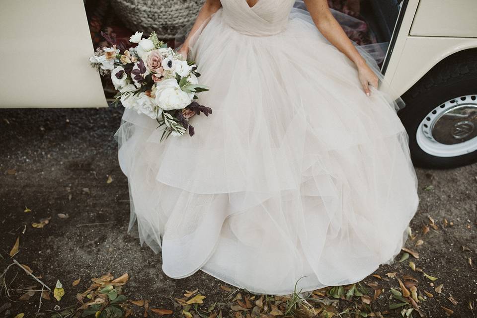Stunning gown and bouquet