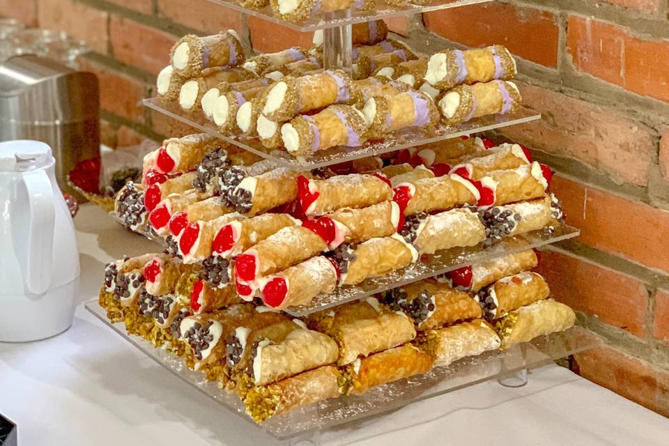 Tier of mini-size cannoli