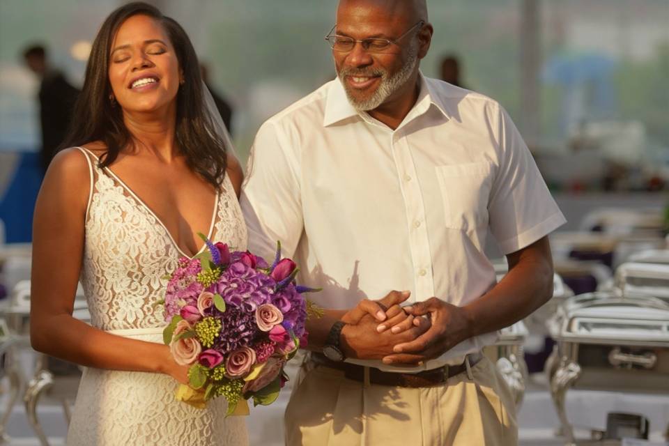 Bride & dad, Atlanta wedding