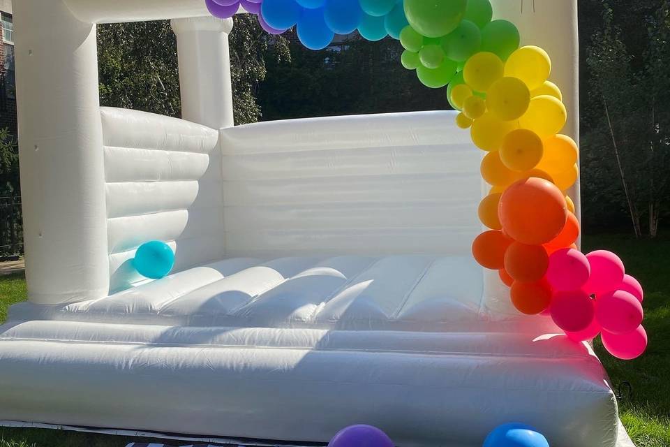 White bounce castle