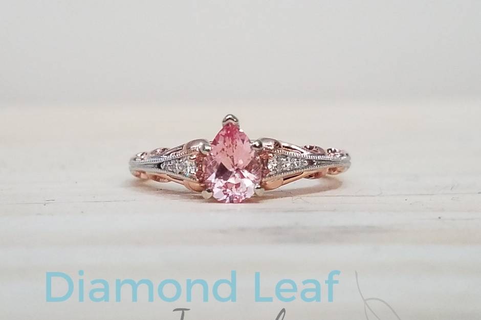 Custom pink sapphire ring