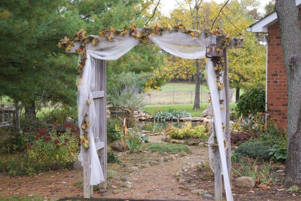 The archway of wedding