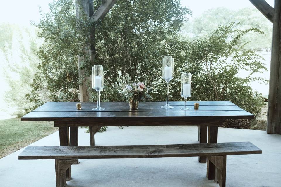 Farm tables + benches