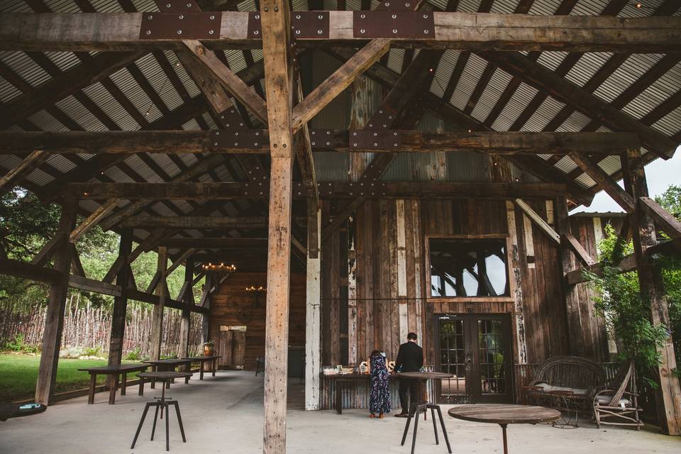 Large rustic cocktail pavilion