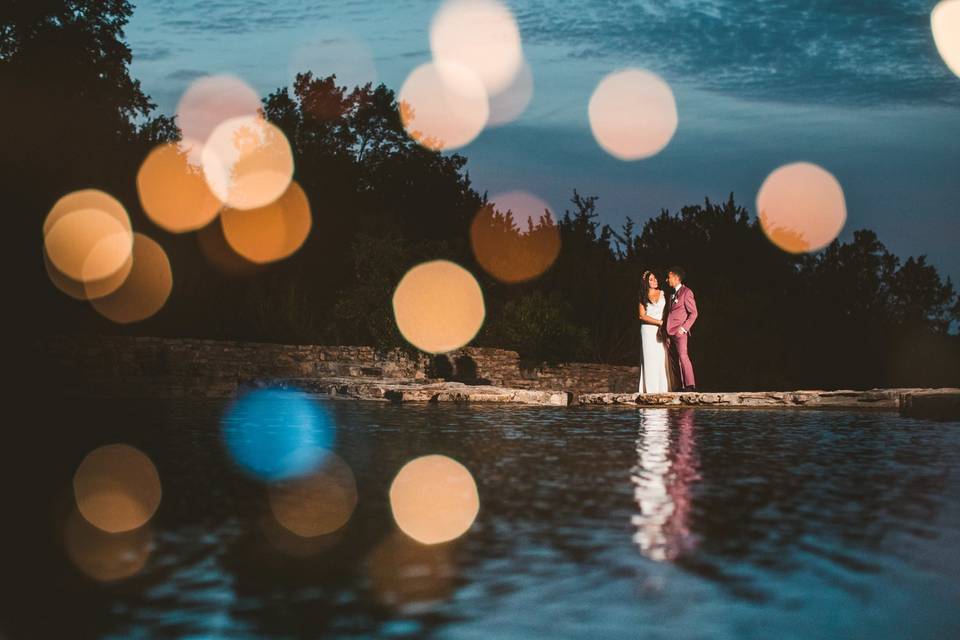 Newlyweds at the creek