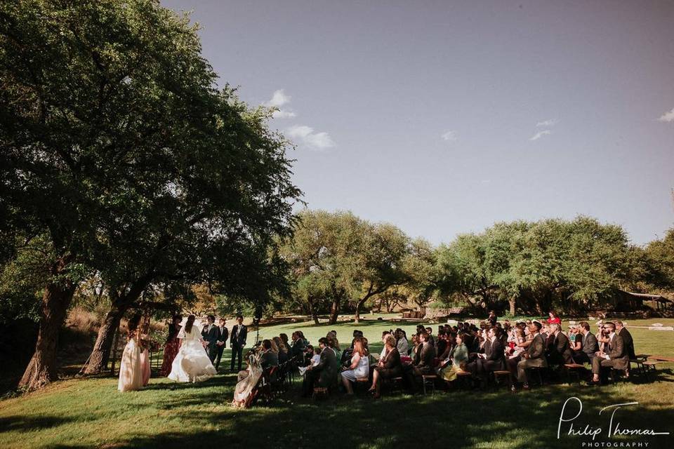 Outdoor wedding ceremony