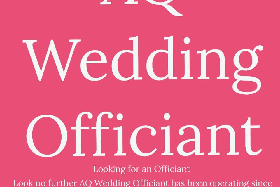 Flyer for AQ Wedding Officiant