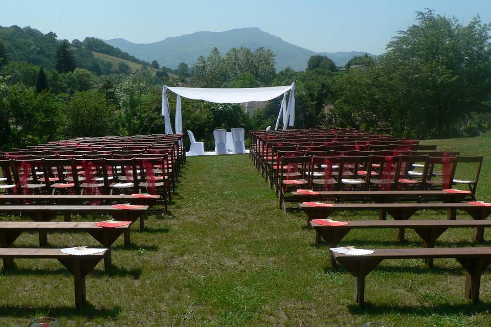 Wedding ceremony setting