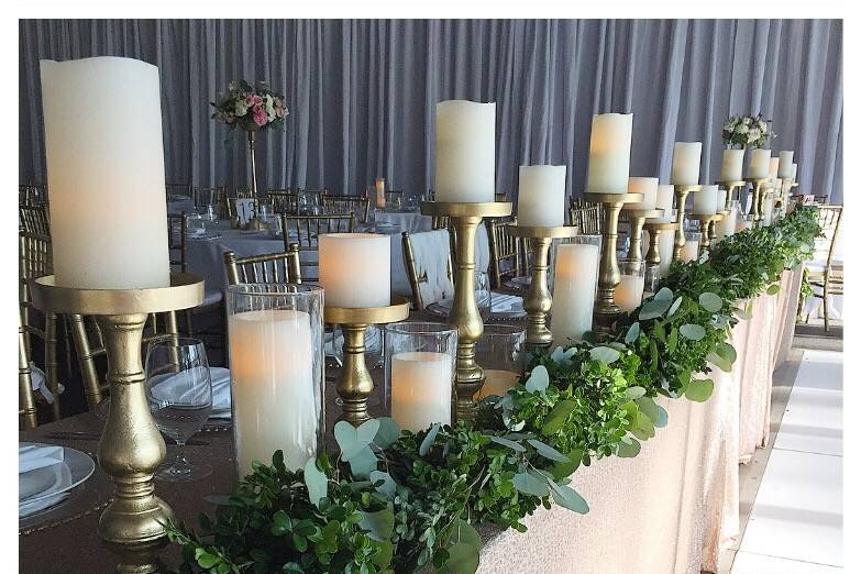 Candles and decorative greens