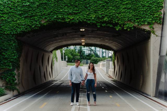 Couple in bike lane