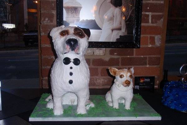 Sculpted Dog cakes for a wedding!