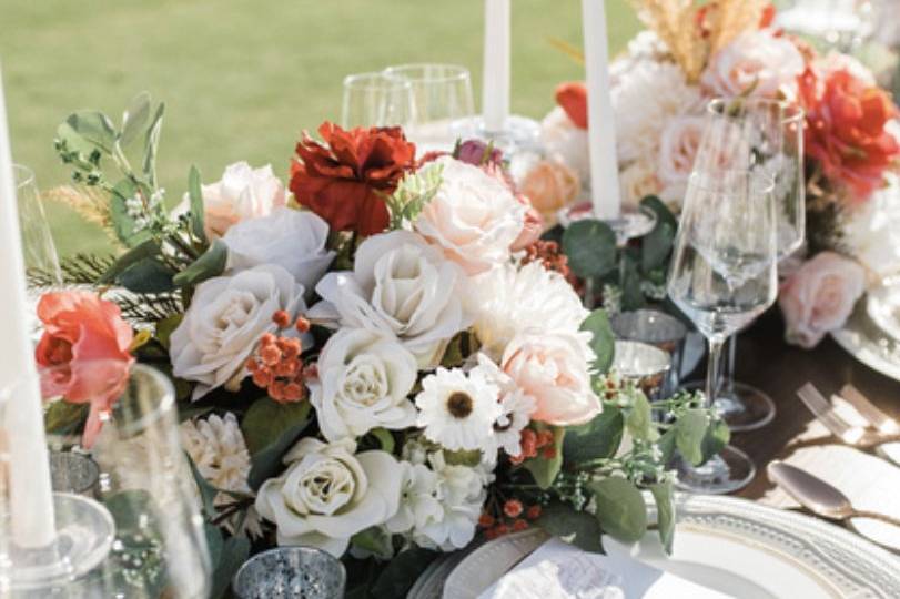 Outdoor wedding, boho pampas