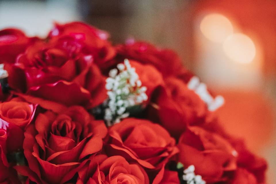 Red Roses and baby's breath