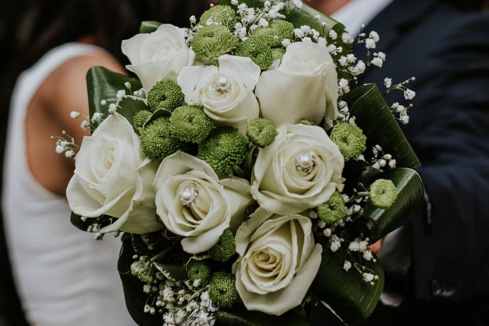 Green and white natural bouquet