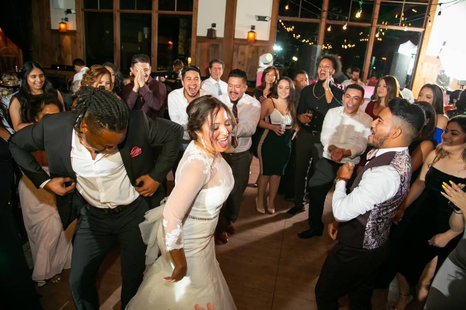 Bride dancing