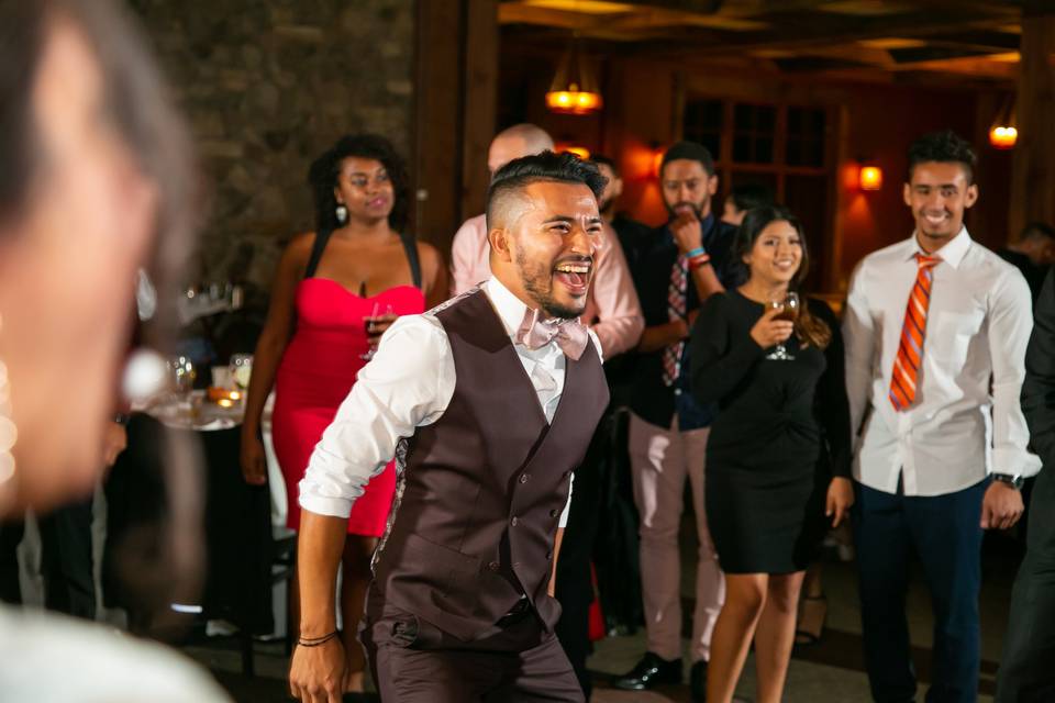 Groom dancing