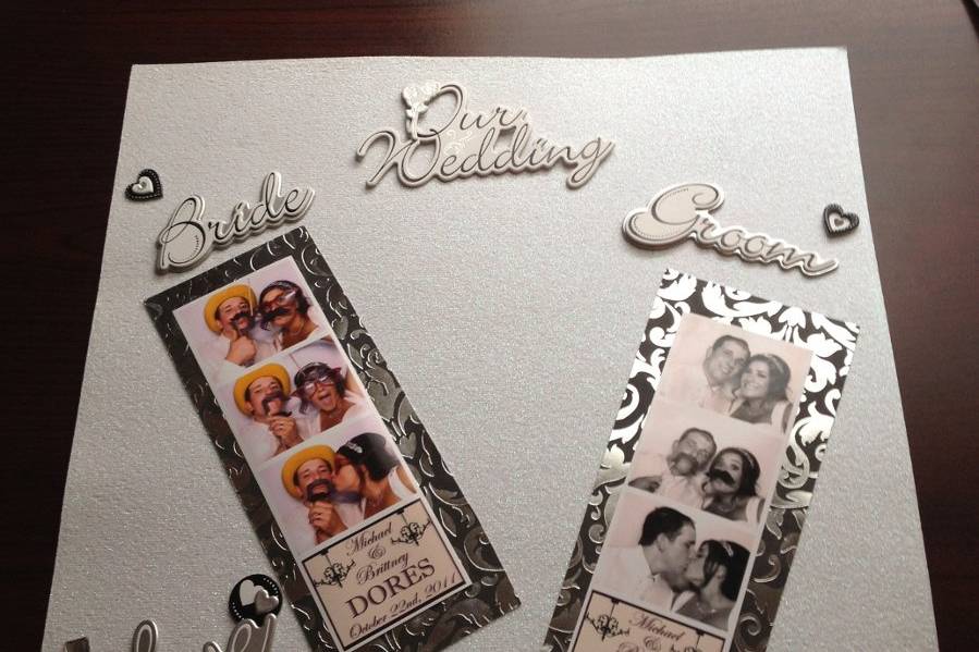 This is an example of your speical Bride and Groom page in the scrapbook