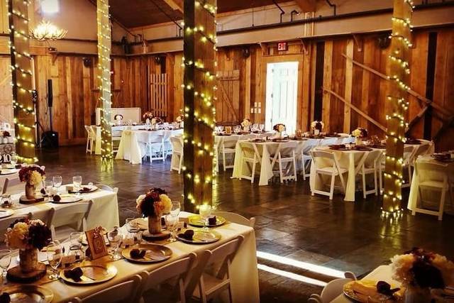 Rustic wedding setup