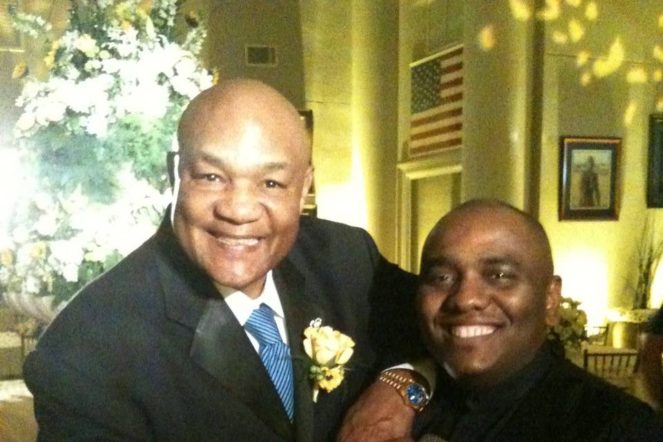 Tony with George Foreman at his Daughter's Wedding Reception