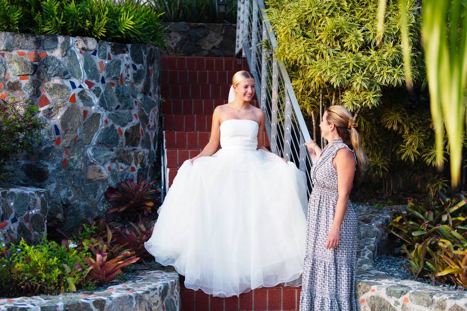 Bride and Mother Stairs Shoot