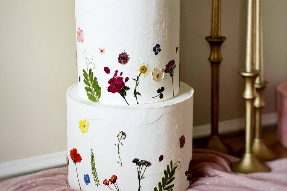 Pressed Edible Floral Cake