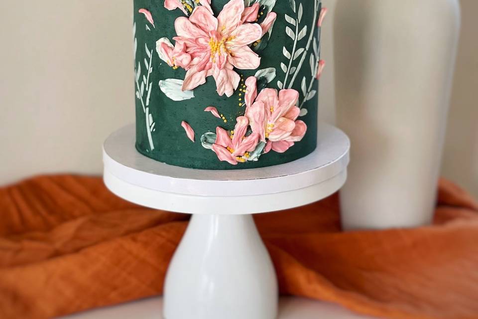 Palette knife painted cake