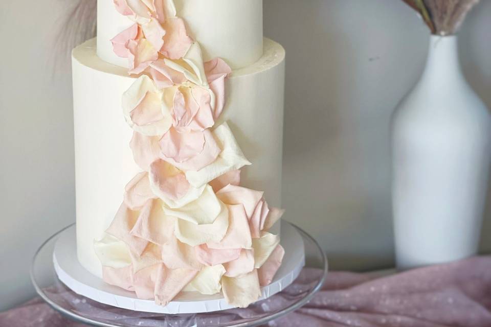 Rose Petal Wedding Cake