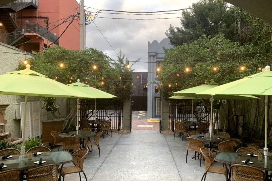 Courtyard umbrellas