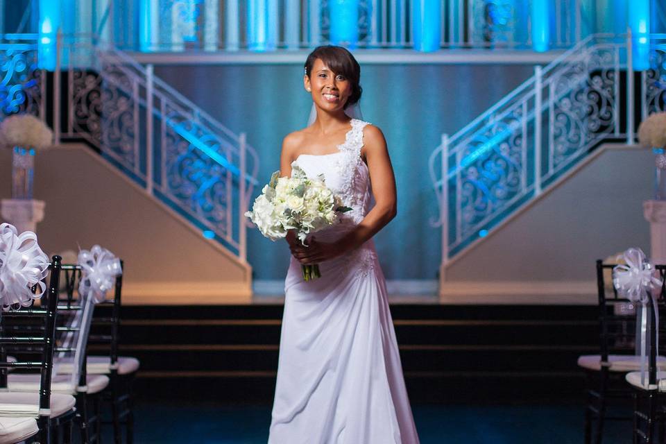 The bride and her bouquet