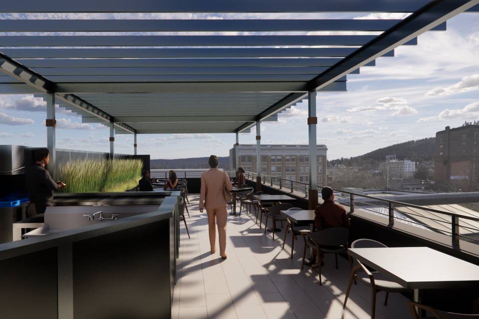 Rooftop Bar with Water View