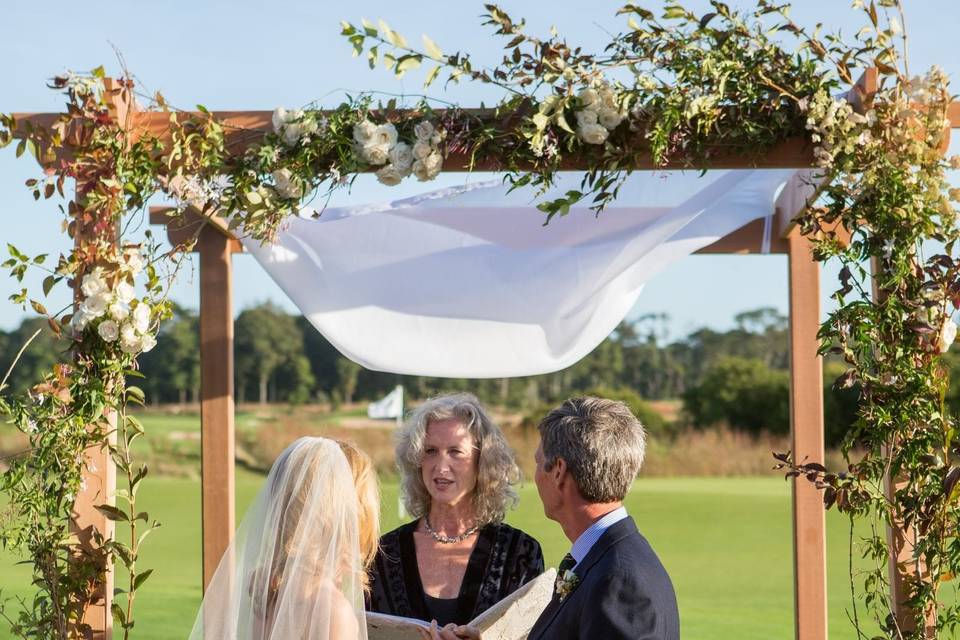 Outdoor wedding ceremony