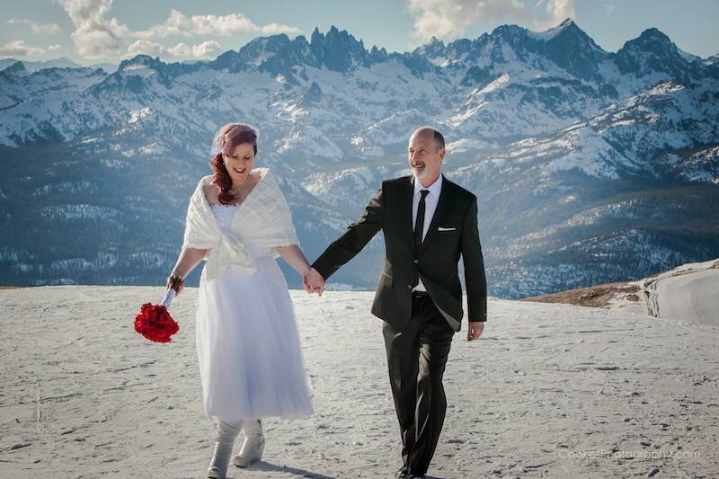 Newlyweds in the mountains