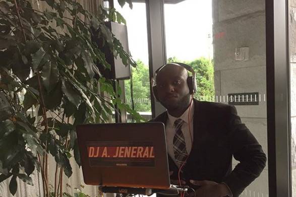 DJ A Jeneral at One, Brooklyn Bridge Hotel in Brooklyn, NY Providing DJ services for a dinner event