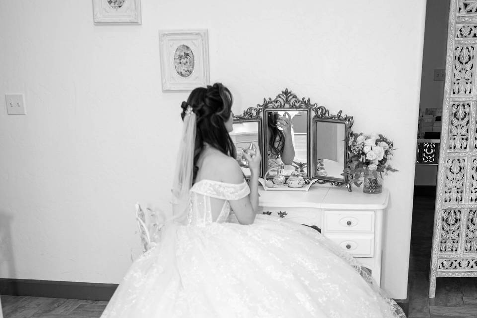Bride Putting on Perfume