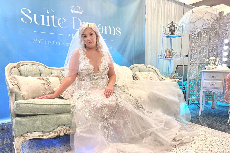 Bride at wedding expo