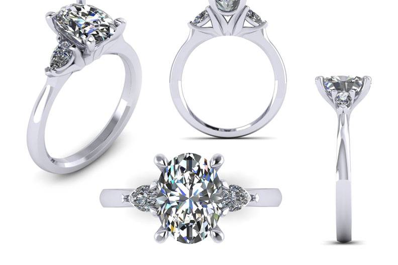 Custom Oval Engagement Ring