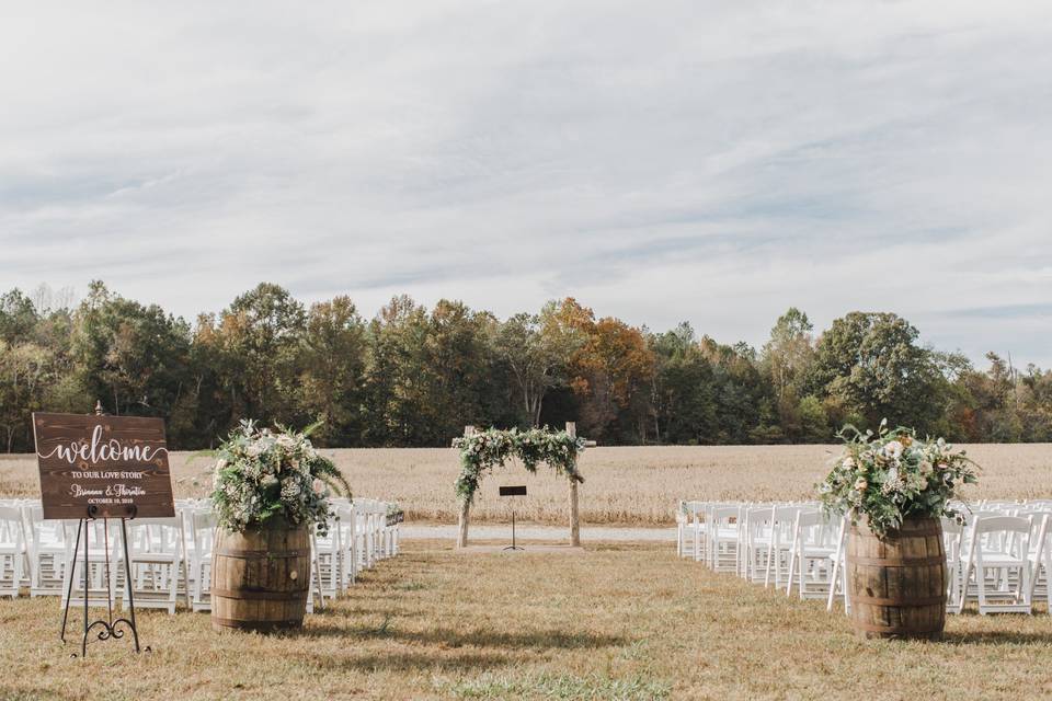 Wine Barrels & Garden Chairs