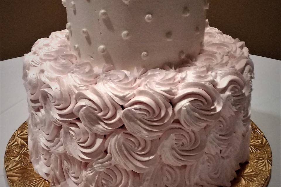 Light pink textured cake