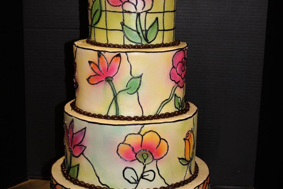 Stained glass inspired cake