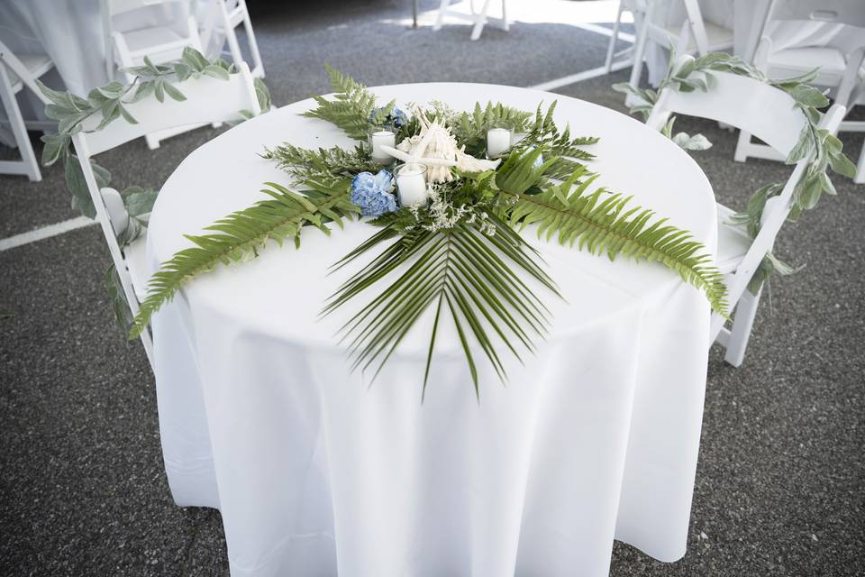Round cocktail tables linens
