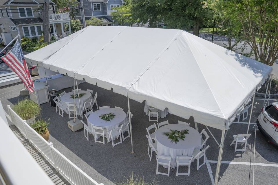 Tent with tables