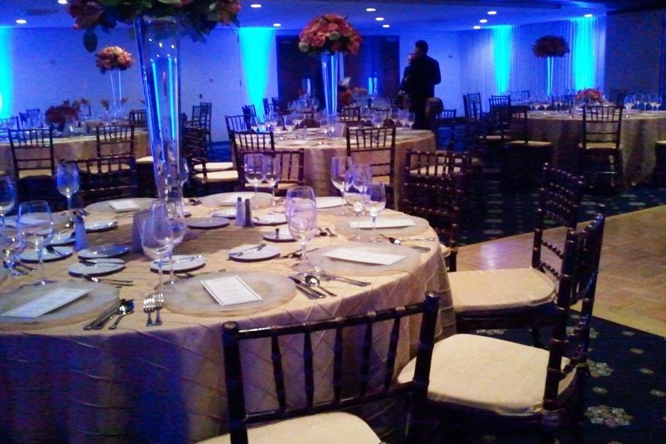 Table setup with centerpiece