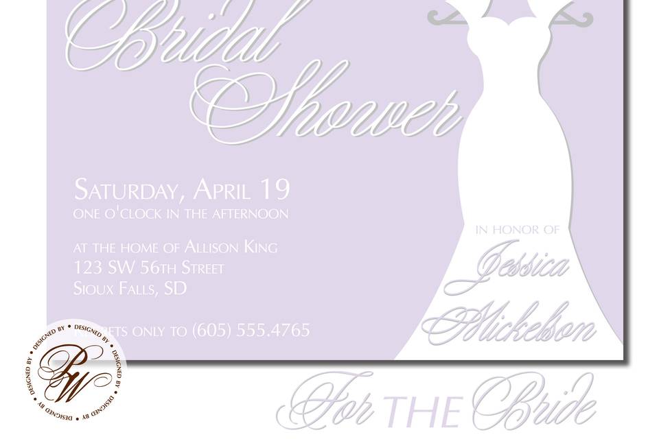 Let guests know the bride's new monogram with this invitation style. We'll customize the color and wording to fit the shower's theme.